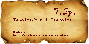 Tapolcsányi Szabolcs névjegykártya