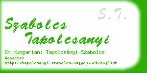 szabolcs tapolcsanyi business card